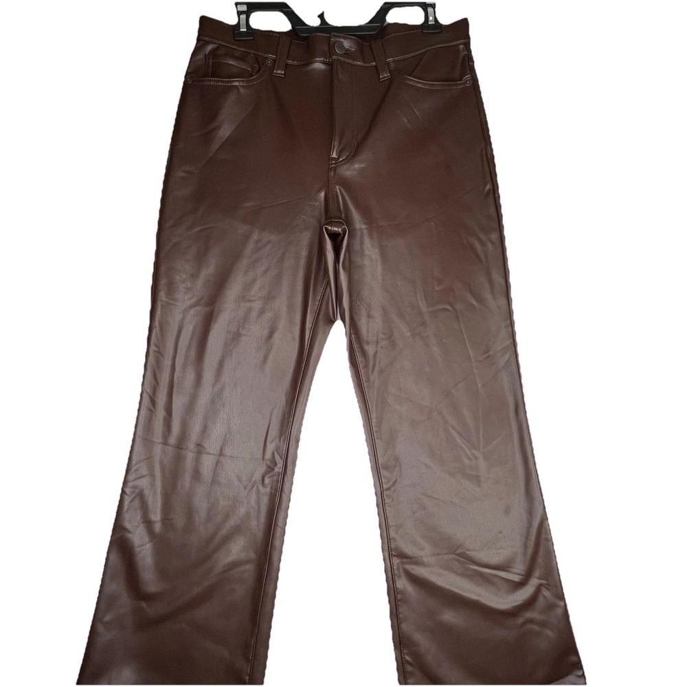 Banana Republic Brown Faux Leather Cropped Bootcut Pants Womens 29/8 Y2K